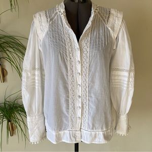 Sea NY antique white cotton blouse